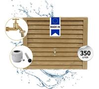 GARANTIA Kit Réservoir Mural WOODY 350 L, bois clair incl. robinet en laiton et raccord de descente
