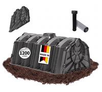 GARANTIA Kit Tunnel d'infiltration 1200 L Livré avec 4 tunnels, 2 parois, 1 évent DN 110 et géotexile