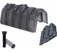 GARANTIA Kit Tunnel d'infiltration 1800 L - Comprend 6 tunnels, 2 parois, 1 évent DN 110 et géotextile pour une gestion optimisée de l'eau pluviale