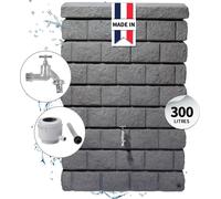 GARANTIA ROCKY Junior réservoir mural kit complet 300 litres granite foncé incl. robinet de sortie chromé et raccord de descente