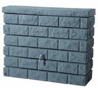 GARANTIA Rocky Recuperateur d Eau de Pluie 400L Gris Granite | Réservoir décoratif, Cuve extérieure avec Robinet, Réservoir Mural Jardin