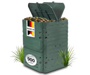 GARANTIA Thermo-King Composteur de Jardin 900L Vert | Bac à Compost extérieur Robuste, Grande capacité pour déchets organiques, Bacs à Compost Pratiques pour Potager