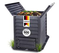 GARANTIA THERMO-WOOD composteur 600 litres in rille de fond anthracite-brun