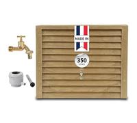 GARANTIA Woody Recuperateur d Eau de Pluie Kit 350L Bois Clair avec Robinet Laiton et collecteur Eco Gris - Recuperateur Eau de Pluie, Récupérateur Eau de Pluie, Reservoir Eau, Reservoir Eau de Pluie