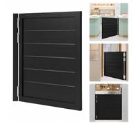 Garbenat Porte battante 90 x 90 cm - Séparateur semi-porte en pin - Porte battante rétro pour cafés - Cloison à fermeture automatique avec mécanisme oscillant - Pour cuisines, jardins - Noir