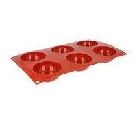 García de Pou 100 Unités - Moule demi Sphère Ø 7 x 3,5 cm 17,5 x 30 cm Rouge Silicone
