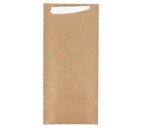 García de Pou 223.19 - Sacs Couverts + Serv. Blanche 'Just In Time' 80+10Pe G/M2 8,5X19,5 Cm Naturel Kraft Vergé - 250 unités