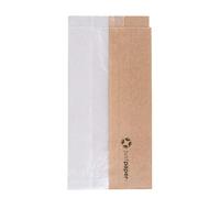 García de Pou 250 Unités - Sachets pour Sandwiches avec Fenêtre Eco 'Corner Window' 40 g/m2, 9 plus 5,5 x 18 cm Naturel Kraft