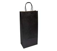 García de Pou 250 Unités - Sacs Sos avec Anses 2 Boteilles 100 g/m2, 18+10 x 39 cm Noir Kraft