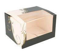 García de Pou - 50 unité Boîtes Pâtisseries Avec Fenêtre 275 G/M2 11X13X8 Cm Blanc Carton