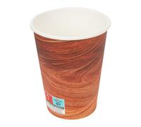 García de Pou 50 Unités - Gobelets Boissons Chaudes 1 Paroi 'Arizona' 360 ml 300 plus 18 Pe g/m2, Ø 9/6 x 11 cm Marron Carton