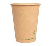 García de Pou 50 Unités - Gobelets Boissons Froides et Chaudes 1 Paroi 360 ml 300 g/m2 9/6 x 11 cm Marron Carton