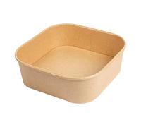 García de Pou 50 Unités - Récipients Carrés 1000 ml 320 + 26 Pe g/m2, 16,7 x 16,7 x 5,5 cm Naturel Kraft