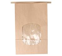 García de Pou 50 Unités - Sacs Sos Auto-Fermeture avec Fenêtre 2500 gr 60 g/m2, + 25 m Opp 15,5+7 x 24,2 cm Naturel Kraft