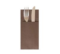 García de Pou 50 Unités - Serviettes Kangourou 55 g/m2, 40 x 40 cm Chocolat Airlaid