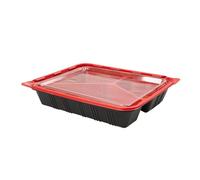 García de pou Barquettes Micro-Ondable Repas Individuel 22,5X18X4,5 Cm Noir Pp - 50 unités