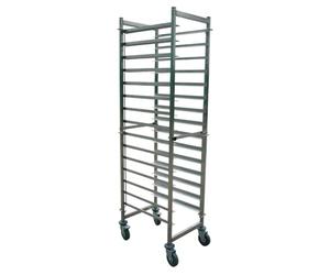 García de Pou Charriot Plaques G/N 2/1 15 Niveaux 59 x 66 x 190 cm Argente Inox