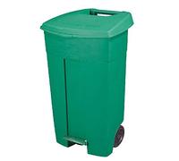 García de Pou Conteneur avec Couvercle et Pédale, 2 Roues 130 L 55 x 37 x 84 cm Vert Hdpe