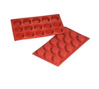 García de pou Moule Petit Four 5X1,5 Cm 17,5X30 Cm Rouge Silicone - 250 unités
