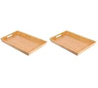 García de Pou Plateau 40 x 30 x 4,5 cm Naturel Bambou (Lot de 2)