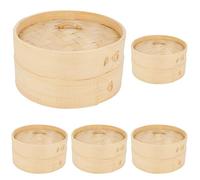 García de Pou Récipients Mini Dim-Sum 15 x 8 cm Naturel Bambou (Lot de 5)