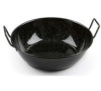 Garcima Poêle creuse 500008 – Acier émaillé, profonde avec anses – Noir 28 cm