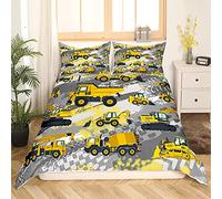 Garçons Bande Dessinée Voiture Literie Enfants Véhicules De Construction Housse De Couette Ensemble Machines Camion Literie Ensemble 140x200cm Chantier De Construction Voitures Couverture 2 pièces
