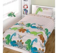 Rapport Home Parure de lit pour Enfant avec Housse de Couette Motif Dinosaure Naturel 135 x 200 cm