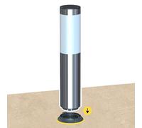 GARD & ROCK - Borne solaire en inox - 3xLEDs SMD - Fonction lanterne amovible - À clipser au sol - Economique et sans branchement - Illuminez et décorez votre jardin!