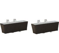 Garde-Corps 2 pcs Noir 50 x 17 x 17 cm Métал