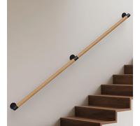 Garde-corps en bois de buche, fixation murale, 180 cm, forme ronde