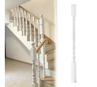 Garde Corps Escalier Balustre D'escalier Décoratif en Bois Massif Blanc | Balustres de Rampe D'escalier en Bois pour Intérieur, Poteau de Départ et Main Courante
