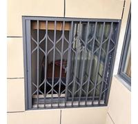 Garde Corps Fenetre Grande Barre Sécurité Extensible, Intérieur Extérieur | Grille de Protection Grise pour Fenêtre Serrure arricade Sécurité Aluminium Métal Fenêtres Portes(W150XH120CM/59x48in)
