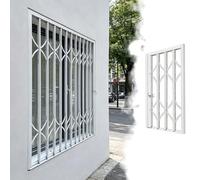 Garde Corps Fenetre Grille de Sécurité Pliable avec Mécanisme de Verrou Caché, Barricade Antivol en Aluminium pour Balcon, Abri, Protection contre le Cambriolage(W120xH140cm/47x55in)