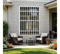 Garde Corps Fenetre Grilles de Sécurité Verrouillables pour Fenêtres Hautes, Porte Anti-effraction Pliante Blanche Personnalisable, Barrière de Sécurité Extensible(W50xH190cm/20x75in)