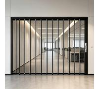 Garde Corps Fenetre Porte Coulissante Verrouillable Extra-large, Barrière Pliable Anti-effraction en Alliage D'aluminium, Moustiquaire Noire Aux Fenêtres La Ventilation(W130xH95cm/51x37in)