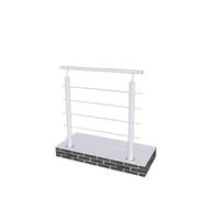 Garde-corps gris en aluminium 1m intérieur et extérieur fixation à plat