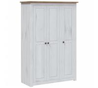 Garde-robe 3 portes Blanc 118x50x171,5cm Pin Assortiment Panama