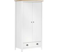 Garde-robe à 2 portes Hill Blanc 89x50x170cm Bois de pin solide