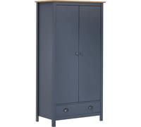 Garde-robe à 2 portes Hill Gris 89x50x170cm Bois de pin solide
