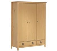 vidaXL Garde-robe Hill 3 portes Pin solide 127x50x170 cm Marron miel