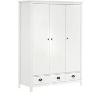 Garde-robe à 3 portes Hill Blanc 127x50x170 cm Bois pin solide