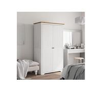 vidaXL Armoire à vêtements BODO bois massif de pin 99x53,5x173 cm blanc marron