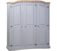 Garde-robe avec 3 portes Gamme pin mexicain Gris