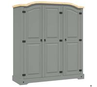 Garde-robe avec Gamme Corona pin mexicain - 151x52x170 cm - Bois de pin massif - Gris - Design Fonctionnel et Beau - Pour Chambre