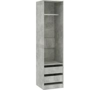 Garde-robe avec tiroirs Gris béton 50x50x200 cm Bois ingénierie