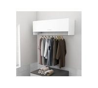 vidaXL Garde-Robe, Armoire à Vêtements, Porte-vêtements, Organisateure de Salle de Bain Buanderie Intérieur, Blanc Bois d'Ingénierie