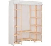 Garde robe Blanc 135 x 40 x 170 cm Tissu Blanc G