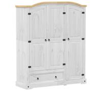 Garde-robe blanc 151,5x52x186 cm bois de pin massif