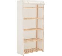 Garde-robe Blanc 79 x 40 x 170 cm Tissu